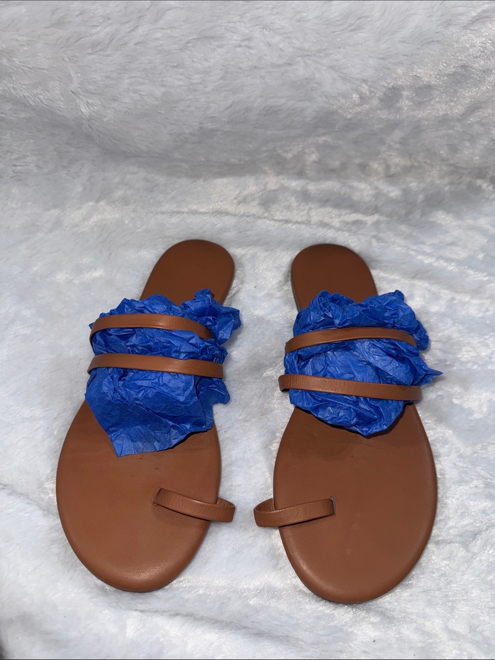 TKEES Brown Double-Strap Toe-Ring Sandals